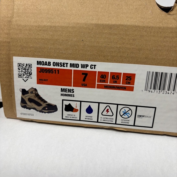 Merrell Work Moab Onset Mid Composite Toe Waterproof Boots Size Men's 7 -/ W8.5 - Picture 12 of 14